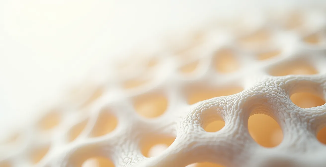 Close-up macro view of bone structure texture showing density patterns