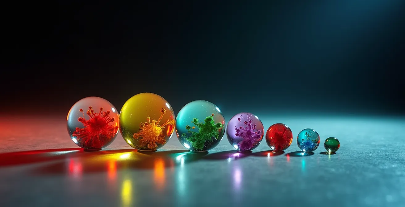 Microscopic view of balanced oral bacteria ecosystem