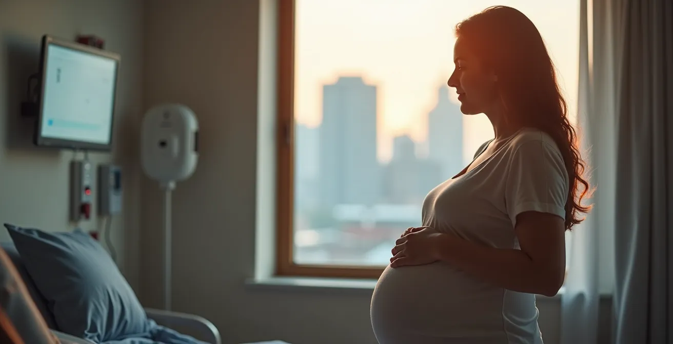 Visual metaphor of maternal oral health impact on pregnancy