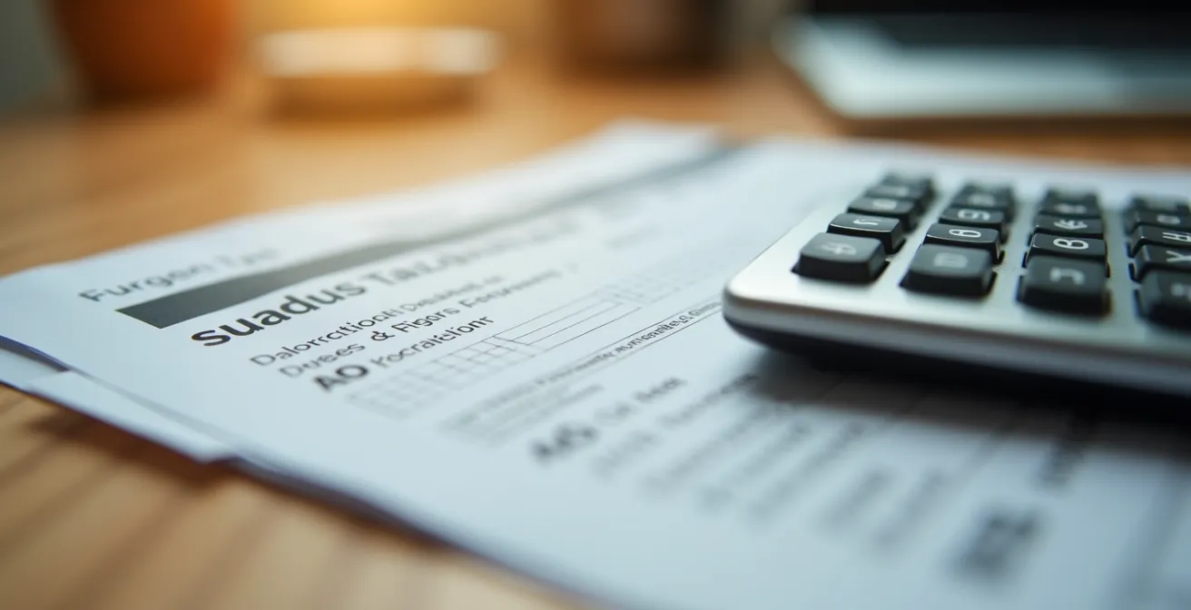 Organized desk with tax forms and dental receipts arranged for filing Quebec tax return
